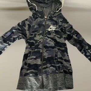 Nike Women’s Camo Hoodie - Blue and Gray